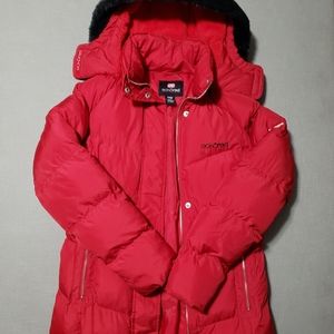 Eckōred Women's Winter Puffer Coat Heavy Warm Long Jacket With Fur Hood Size SP